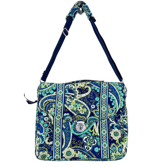 Vera Bradley Attache Briefcase Rhythm and Blues Crossbody - Picture 1 of 11